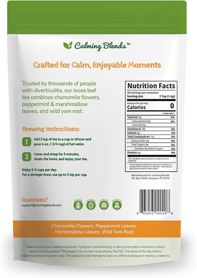 Diverticulitis Tea | All Natural Caffeine Free Digestive Health | 2 Pack
