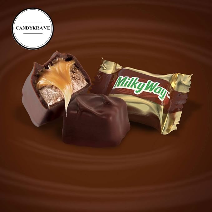 Mini Milky_Way Chocolate Bars - 1 lbs Fun Size Irresistible Mini Treats - Individually Wrapped Bulk Chocolate Candy - Delicious Sweets for Christmas Holidays Pantry &amp Birthdays