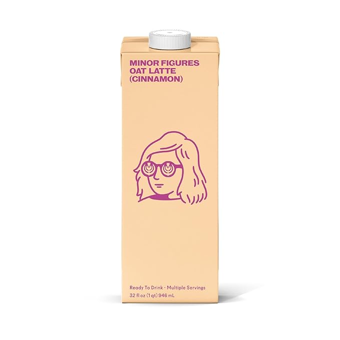 Minor Figures - Oat Latte - Cinnamon - Ready to Drink - Multi-serve - Non-GMO - Plant-Based - Vegan - Dairy-Free - Shelf Stable - Coffee - Barista Standard - Unsweetened - 32oz - 6 Pack