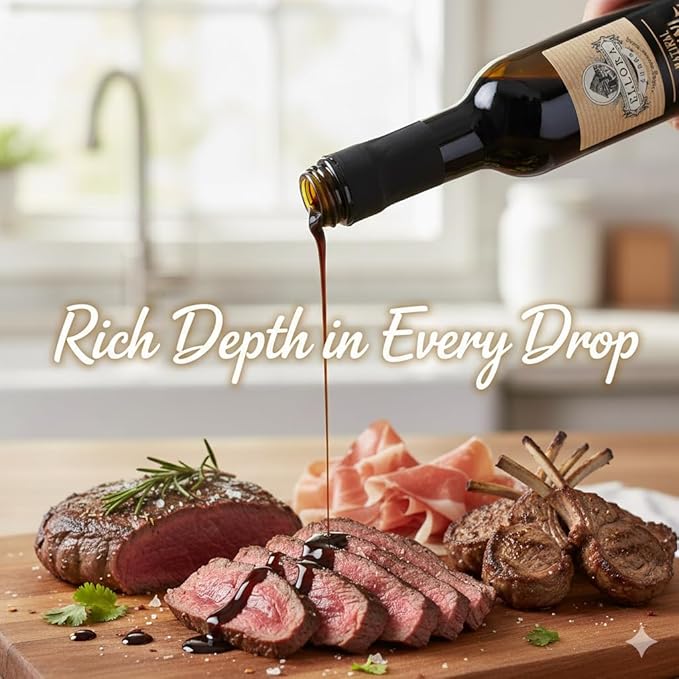 Ellora Farms Pomegranate Infused Thick Aged Balsamic Vinegar No-Added Sugar No-Preservatives Real Fruit Glass Bottle 8.45 oz.