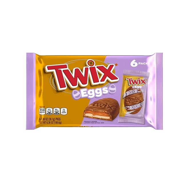 Twix Eggs - Pack of 2-6 Eggs in Each Pack - Delicious Classic Taste - Perfect for Easter Baskets - Individually Wrapped