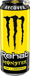 Monster Rehab Energy Drink Tea Plus Lemonade (Pack of 12)