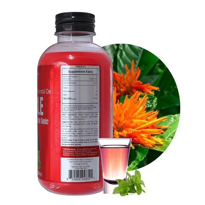 500ML Muicle Tonic Mexican Honeysuckle Sangre de Cristo - Concentrated Bitter Tonic 1 Tbsp = 3 Cups of Sangre de Cristo Tea- Tonico Herbal - MADE IN USA