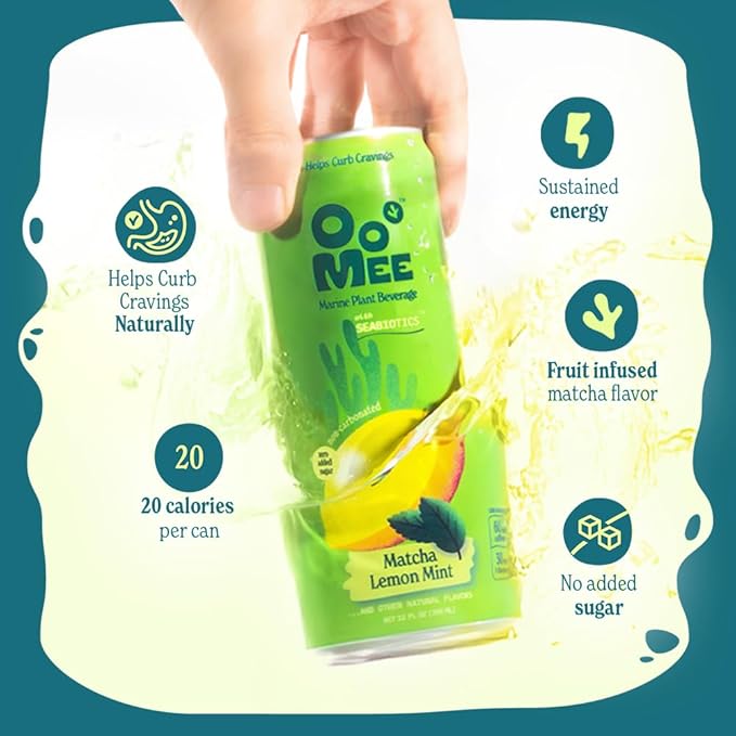 OoMee Fruity Matcha Drink Variety Pack | Berry Lemon Mint &amp Passionfruit‑Yuzu | Fruit‑Infused Plant‑Based Vegan Beverage – Sustained Energy Natural Craving Support Low‑Calorie No Added Sugar