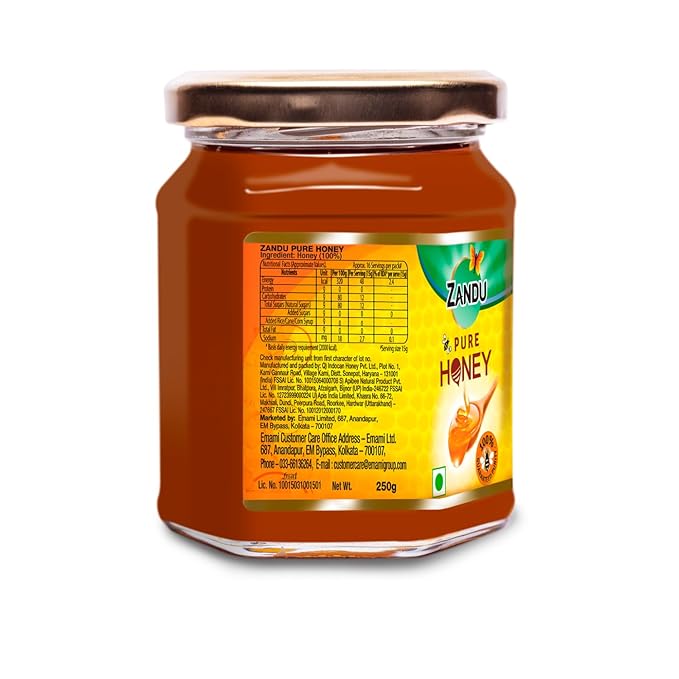 Zandu Pure Honey with Cinnamon Green Tea &amp Lemon 100% Purity No Added Sugar 250g