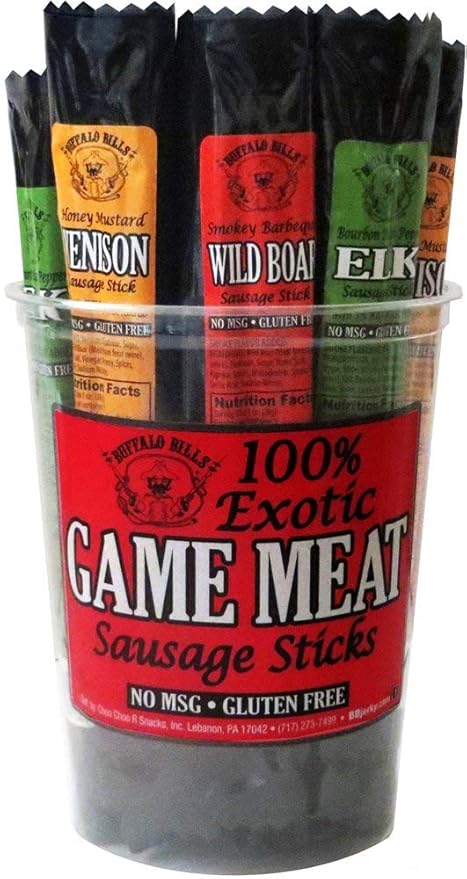 Buffalo Bills Exotic Game Meat Sausage Sticks (mixed 1oz sticks - elk venison and wild boar)