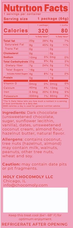 Hazelnut Butter Chocolate Truffles | Low in Refined Sugar Made With Dates and Real Nut Butters | Healthy On-the-go Snack | 4 Truffles/Box 16 Truffles