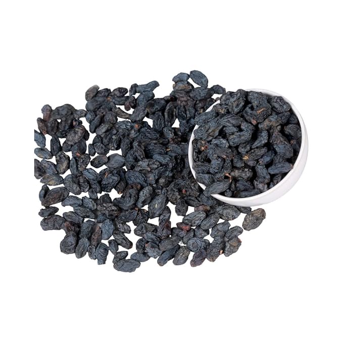 Natural Afghan Black Dried Fresh Raisins Seeded Premium Quality ready to eat Black seeded Raisin (Pack Of 3 (750 Gram))