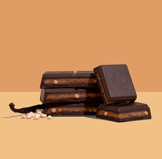 Hu Chocolate Bars | 6 Pack Almond Butter &amp Puffed Quinoa Chocolate | Natural Organic Vegan Gluten Free Paleo Non GMO Fair Trade Dark Chocolate | 2.1oz Each