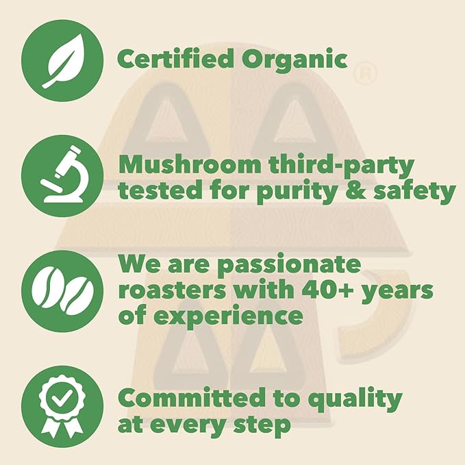 Harmonic Grounds Organic Decaf Mushroom Coffee Pods - Swiss Water Process Medium Roast with Lion's Mane Reishi Chaga Cordyceps &amp Turkey Tail - Compatible with Keurig K-Cup Brewers - 34 Count