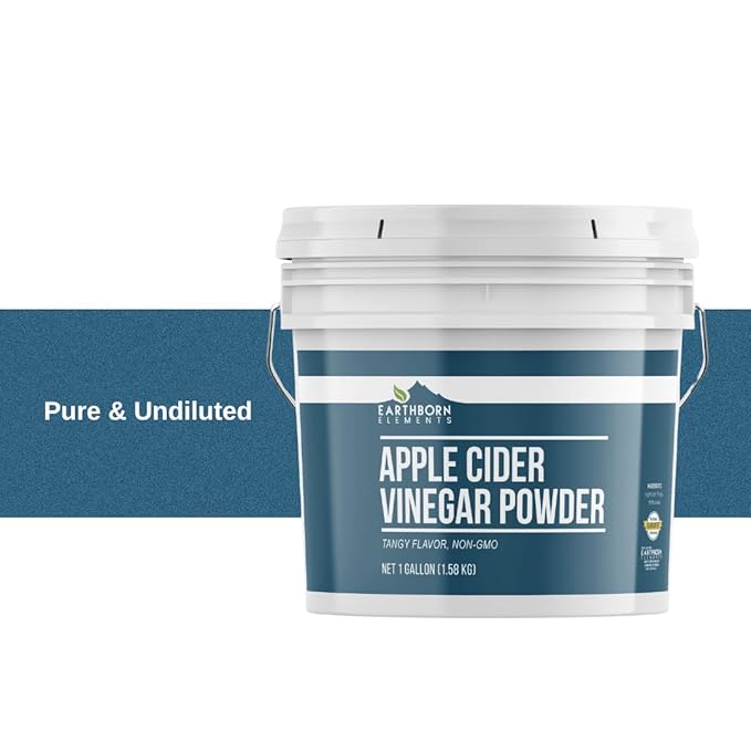 Earthborn Elements Apple Cider Vinegar Powder 1 Gallon Bucket Cooking &amp Baking Dry Powder (Pack of 2)