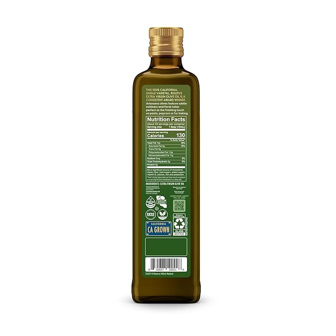 California Olive Ranch Reserve Collection: Arbosana Extra Virgin Olive Oil 500mL (Pack of 1)