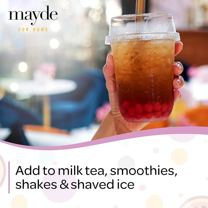 Mayde Popping Boba Pearls for Drinks Desserts &amp Breakfast Bowls (Passion Fruit Flavor 7 Pounds)