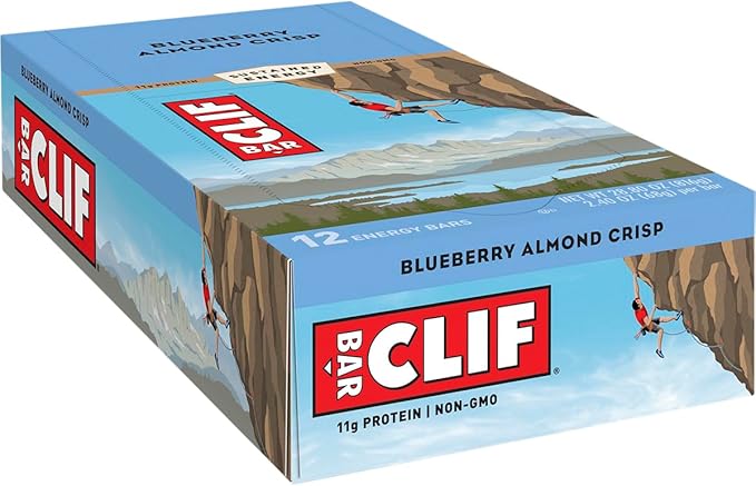 CLIF BARS - Energy Bars - Blueberry Almond Crisp - Made with Organic Oats - Plant Based Food - Vegetarian - Kosher (2.4 Ounce Protein Bars 24 Count)12 Count (Pack of 2)