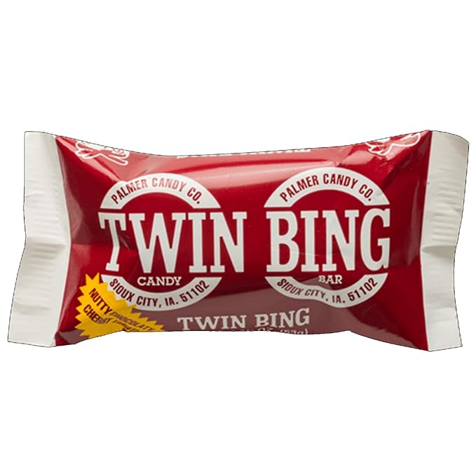 Palmers Twin Bing Candy Bars - (12-Pack) - Chocolate Covered Cherry Nougat Candy Bar