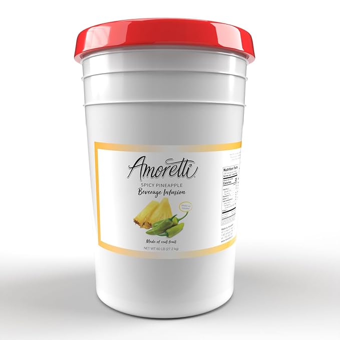 Amoretti - Spicy Pineapple Beverage Infusion - Drink Mix &amp Water Enhancer with Pump for Flavoring Cocktails Waters Teas and other Beverages Preservative Free