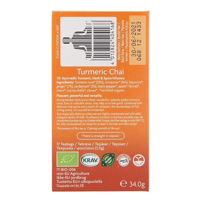 Yogi Tea Turmeric Chai - Organic 17 Bags (Pack of 2)