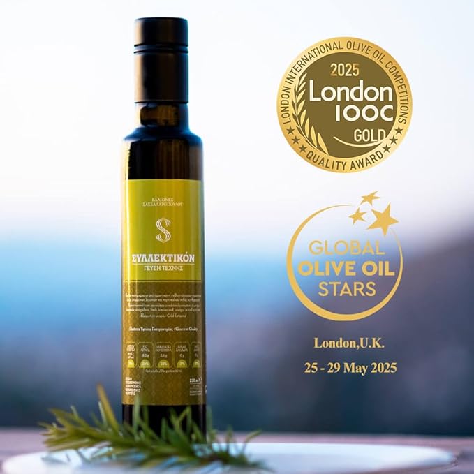SYLLEKTIKON Premium Gourmet Flavored Unripe Extra Virgin Olive Oil (Lemon Orange Thyme)