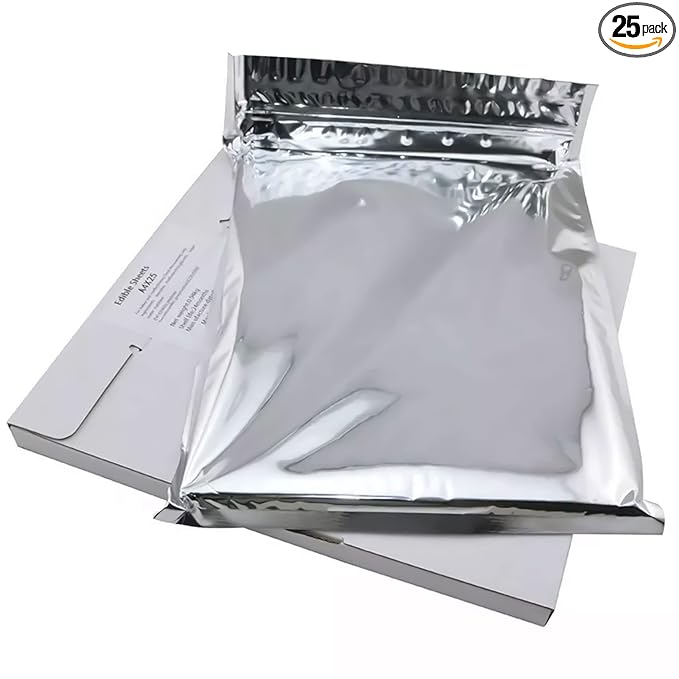 CRANBOLY 25 pcs Edible Paper 11.7 x 8.3 A4 Frosting Sheets Icing Sheets for Cakes Printable Sugar Sheets Edible Paper Cake Edible Sheets in Resealable Packaging for Cake Toppers