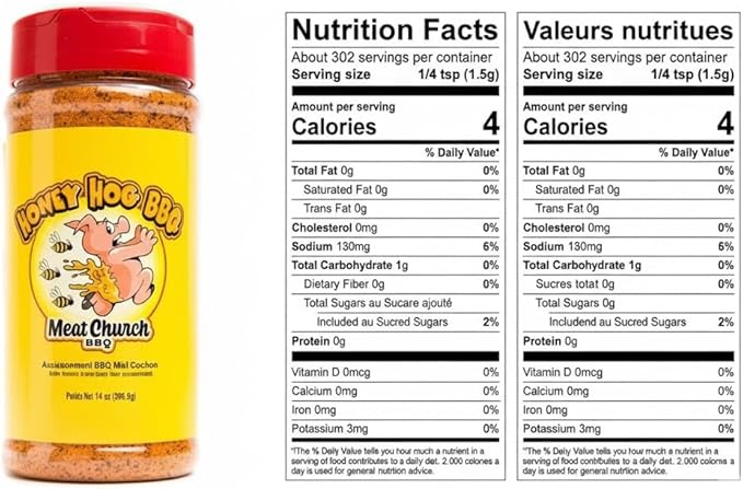 Meat Church BBQ Rub Combo: Honey Hog (12.5 oz) and Holy VooDoo (13 oz) BBQ Rub and Seasoning for Meat and Vegetables Gluten Free One Bottle of Each