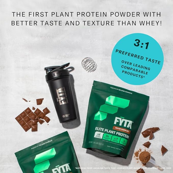 FYTA - Vanilla Protein Powder Plant Based with Better Taste &amp Texture Than Whey Protein - Non-GMO &amp Dairy Free Protein Powder Vegan for Women &amp Men - Caramel Vanilla 630g
