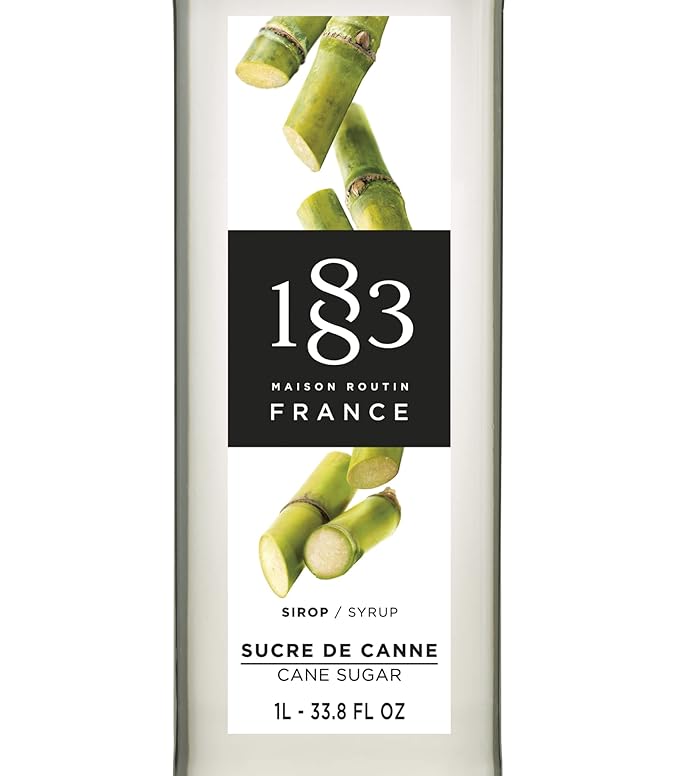 1883 Cane Sugar Syrup for Drinks Made in France 1 Liter Glass Bottle