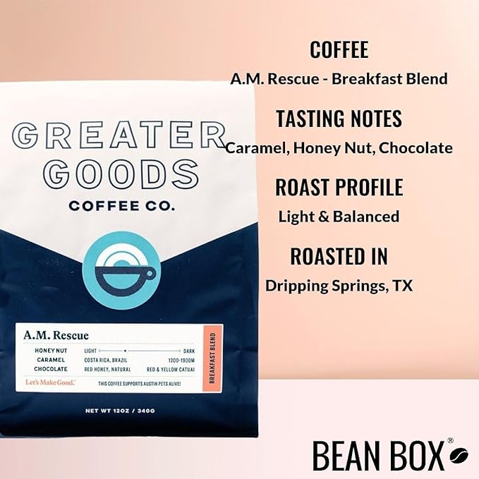 Bean Box Sampler - Roasted by Greater Goods Co. 3-Pack Freshly Ground Gourmet Coffee