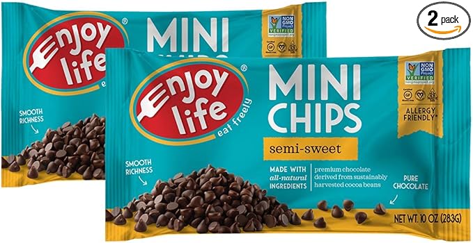 Enjoy Life Semi-sweet Chocolate Mini Chips 10 Ounce Pack of 2