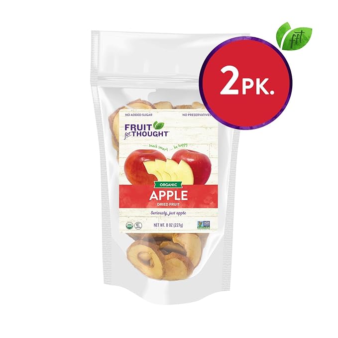 Fruit for Thought Dried Fruit (Organic Dried Apple 8 Ounce (Pack of 2))