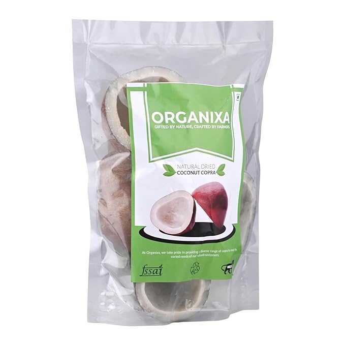Generic Dry Coconut Copra Slices Fo baking cooking and snacking - 500 Grams (half cutted)