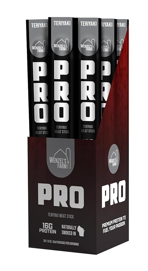 Wenzel's Farm PRO Snack Sticks - Naturally Smoked Handcrafted with Real Quality Meat (Teriyaki) Pack of 10 Sticks (1.9oz Each)
