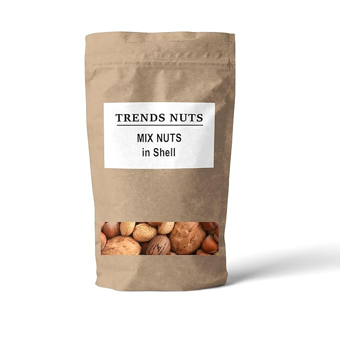 Trends Mixed Nuts in Shell – Natural Fresh &amp Crunchy Assortment (No Brazil Nuts) – Perfect for Snacking Baking and Healthy Recipes (3 LBS)