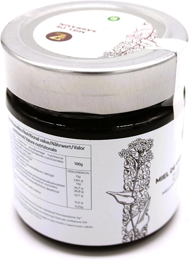 Buckwheat honey - 300g jar - 100% natural harvested in the Breton regions of France a pure and unique honey.
