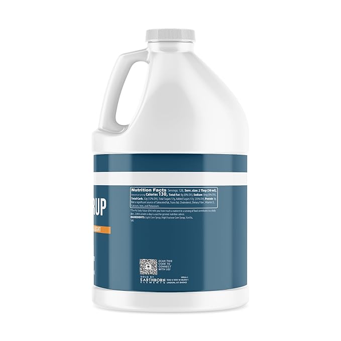 Earthborn Elements Corn Syrup (1 Gallon) Light Syrup with a Hint of Real Vanilla Convenient Jug with Twist-Off Cap (Pack of 2)