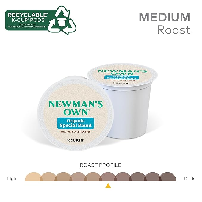 Newman's Own Organics Special Blend Keurig Single-Serve K-Cup Pods Medium Roast Coffee 96 Count