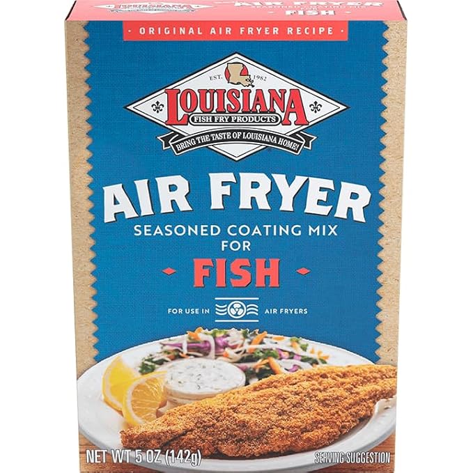 Louisiana Fish Fry Products Air Fry Variety Pack - Chicken Garlic &amp Herb and Lemon Pepper 5 Oz Pack of 6 - (2 of Each)