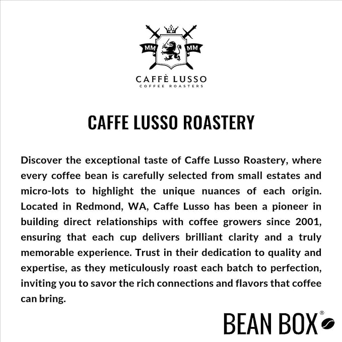 Gran Miscela Carmo - Roasted by Caffe Lusso Roastery - Whole Bean Coffee - 12 Ounce Bag