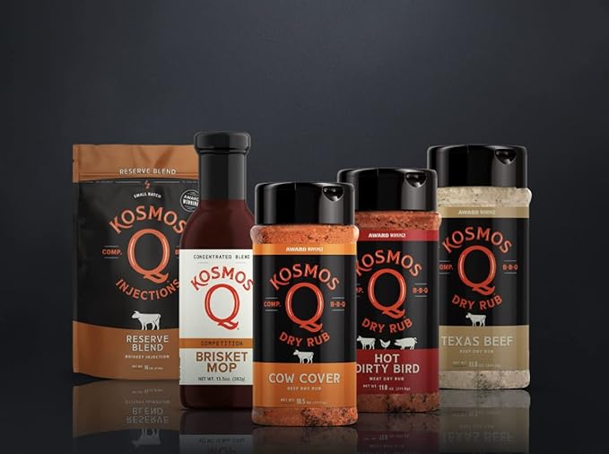 Kosmos Q $10000 Steak Bundle - Gourmet Rubs Brisket Mop &amp Brisket Injection - Rubs &amp Spices Kit for Mouthwatering Steaks at Home