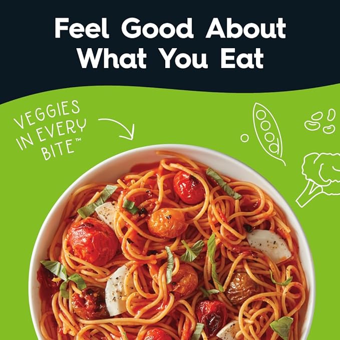 Veggiecraft Farms Spaghetti Pasta - Gluten Free Thin Pasta Noodles Made with Cauliflower Lentil &amp Peas Low Carb High Protein Vegan Healthy Pasta Plant Based High Fiber - 8 Oz (Pack of 12)