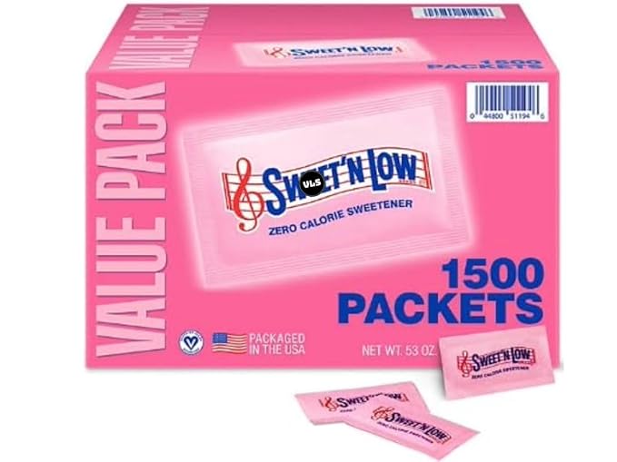 Swweet Low Zeero-Calorie Sweetener 1500 Packets Sweet and Low Sugar Substitute for Coffee Bulk Pack N Sugar Alternative Sweetener Travel Size Packets Plus Edlvs STicker