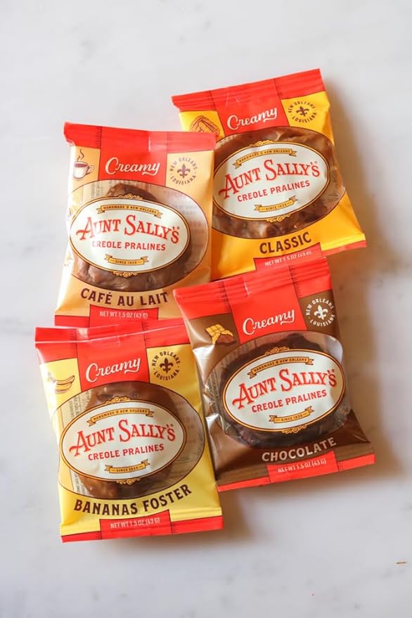 Aunt Sally's Creamy Assorted Pralines- 12 count box- New Orleans Most Famous Praline- Handmade Pecan Candy