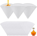 18 PCS Maple Syrup Filters Set 3 Pcs Heavy Duty Boiling Filters &amp 15 Pcs Thin Non-Woven Fabric Pre Filter Deep Cone-Shaped Strainers for Syrup Oil Coffee Home or Commercial Use (1 Qt)