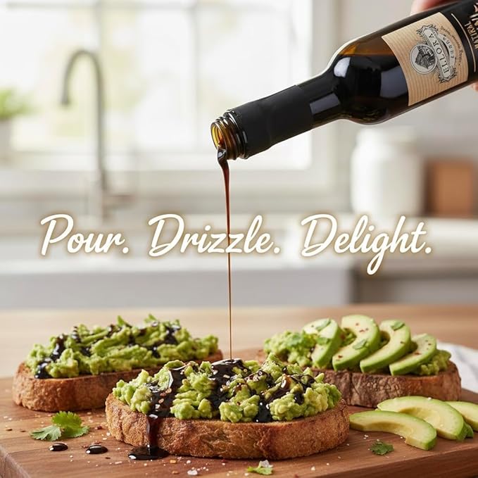 Ellora Farms Plain Natural Balsamic Vinegar Award-Winning Thick and Creamy No-added Sugars No-Preservatives Glass Bottle 8.45 oz. Pack of 1