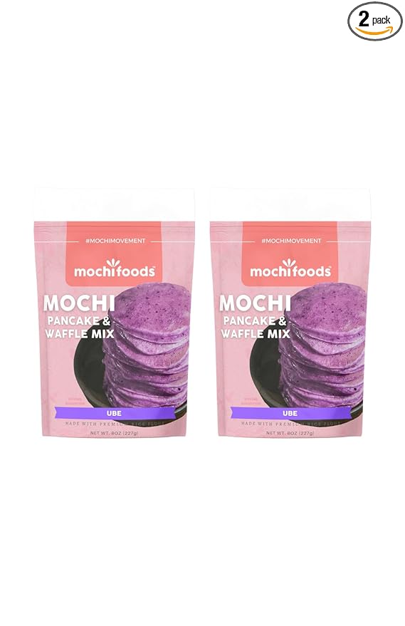 Mochi Foods Ube Mochi Pancake and Waffle Mix 8 oz Pack of 2