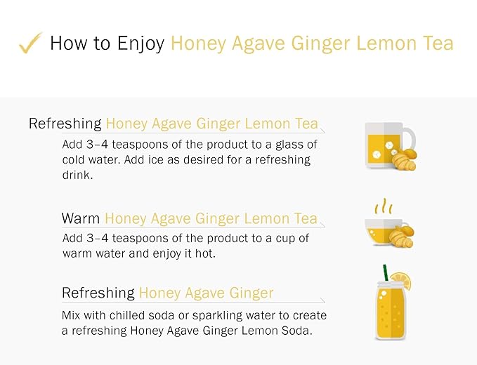 Damtuh Agave Ginger Lemon Tea – Natural Flavor No Artificial Ingredients Perfect for Hot or Iced Tea Jam or Salad Dressing – 2.2lb 1000g (Pack of 1)