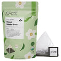 Heavenly Tea Leaves Organic Jasmine Green (50 Pyramid Tea Bags) Bulk Compostable Green Tea Sachets - 100% Plastic Free Premium Quality Whole Tea Leaves in a Convenient Tea Bag
