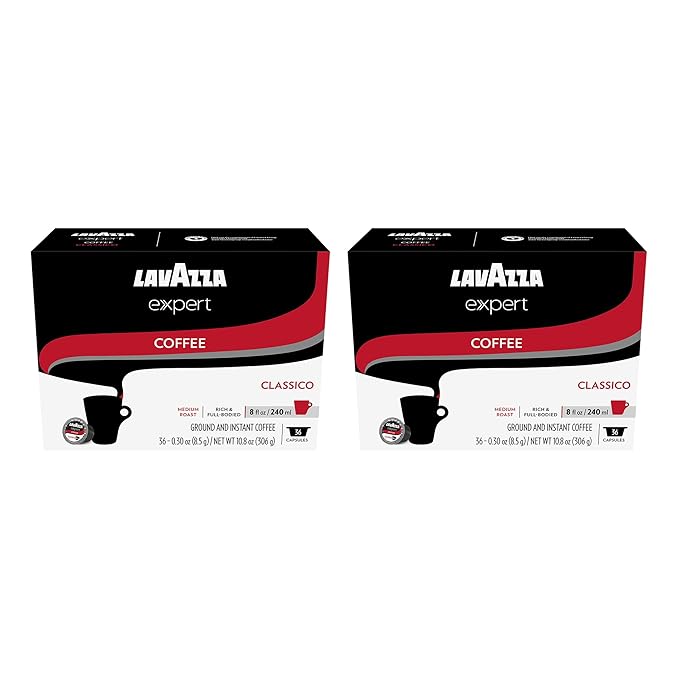 Lavazza Expert Classico Coffee Capsules Medium Roast Arabica and Robusta Blend Compatible with Lavazza Classy Plus Machine (72 Capsules)