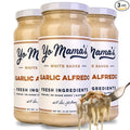 Yo Mama’s Foods Gourmet Keto Garlic Alfredo Pasta Sauce | (3) 16 Ounce Glass Bottles | Our Garlic Sauce is Low Carb Paleo Gluten Free Low Calorie and is Made with only the Freshest Ingredients!