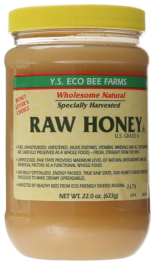 YS Eco Bee Farms Raw Honey - 22 oz (Pack of 6)