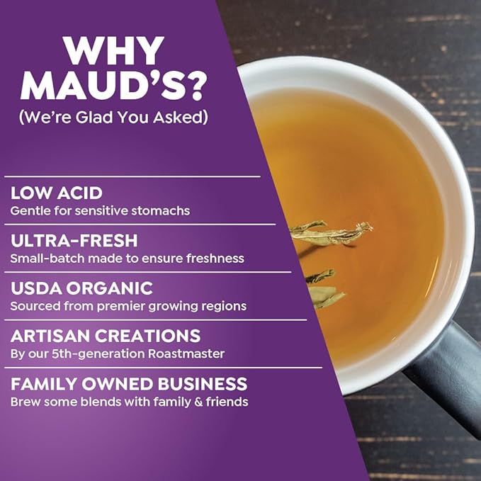 Maud's Organic Chamomile Lavender Tea Pods 48 ct Single Serve Pods – 100% Gourmet Blended Tea Leaves Compatible with Keurig K Cups Maker